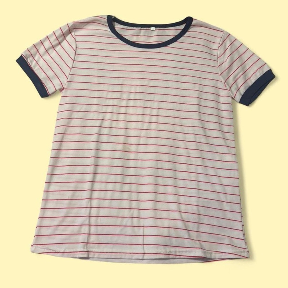 Striped T-Shirt with Navy Accents
